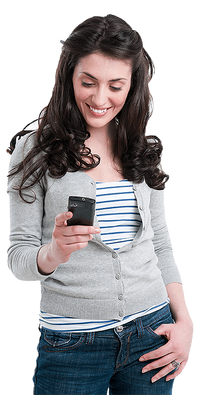 Young woman looking at cell-phone